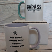 Load image into Gallery viewer, Two mugs with motivational phrases on a wooden surface