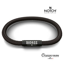 Load image into Gallery viewer, BADASS MOTHER RUNNER NOTCH Bracelet Jet Black with Black Clasp
