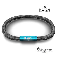 Load image into Gallery viewer, BADASS MOTHER RUNNER NOTCH Bracelet Orca with Teal Clasp
