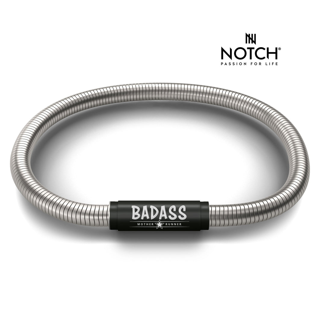 BADASS MOTHER RUNNER Signature NOTCH Bracelet with Black Clasp