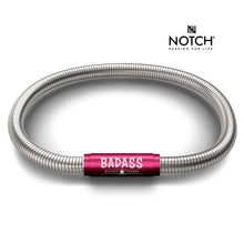 Load image into Gallery viewer, BADASS MOTHER RUNNER Signature NOTCH Bracelet with Hot Pink Clasp
