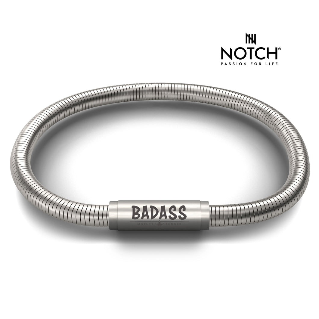 BADASS MOTHER RUNNER Signature NOTCH Bracelet with Steel Clasp