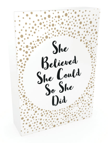 'She Believed She Could So She Did' Inspirational Card Set